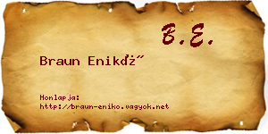 Braun Enikő névjegykártya